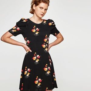 ZARA BLACK FLORAL DRESS